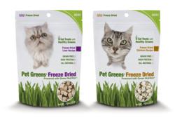 Pet Greens Freeze Dried Cat Treats, made with wheat grass, debut at Global Pet Expo.